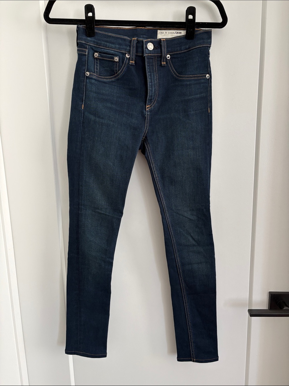 rag & bone Dark Blue High Rise Skinny Jeans